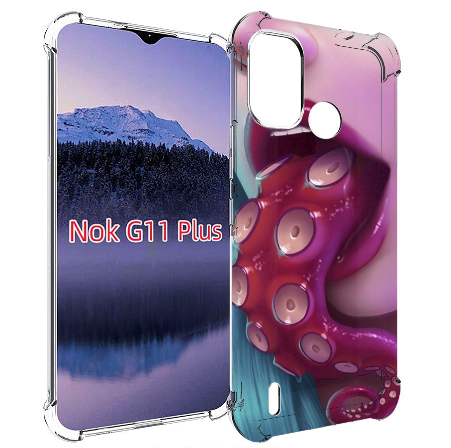 

Чехол MyPads девушка с щупальцой женский для Nokia G11 Plus, Прозрачный, Tocco