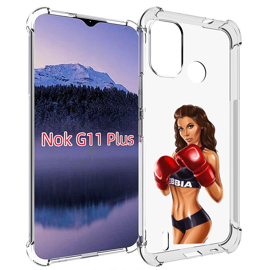 

Чехол MyPads девушка-в-боксерских-перчатках женский для Nokia G11 Plus, Прозрачный, Tocco