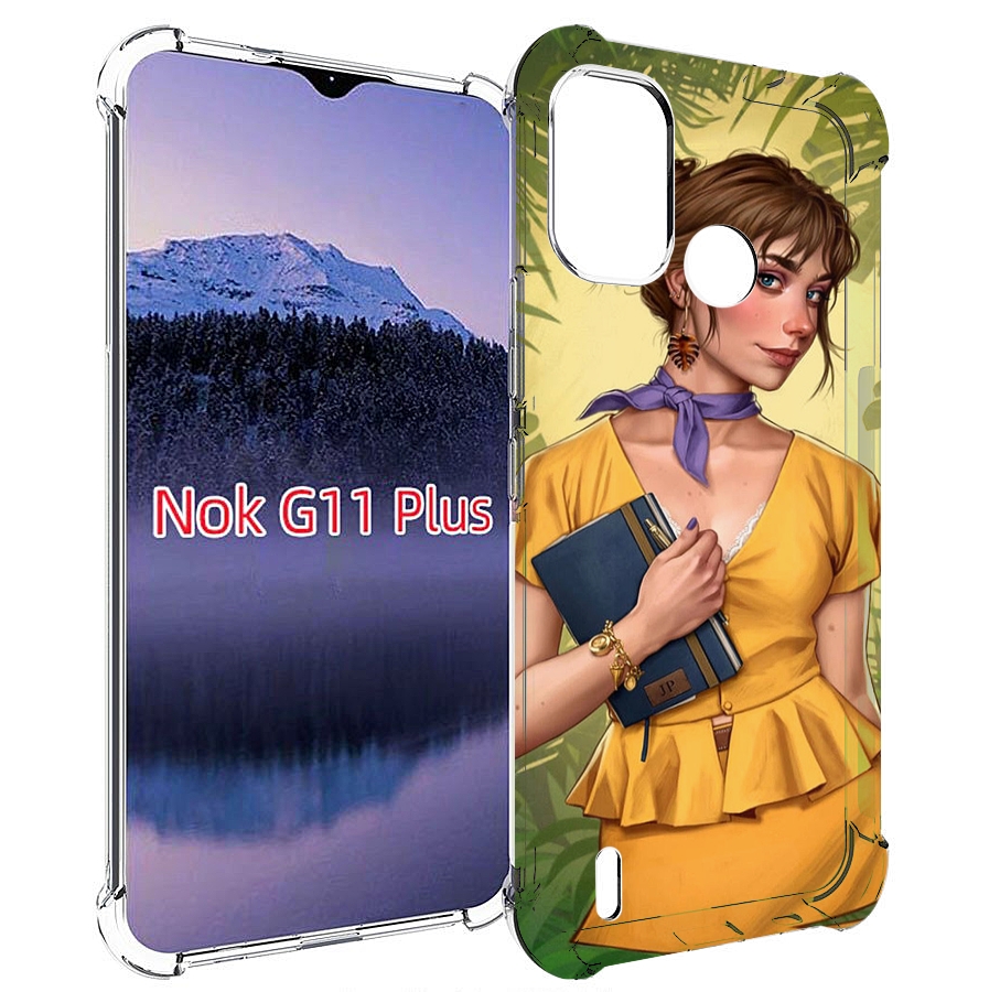 Чехол MyPads девушка-в-зелени женский для Nokia G11 Plus