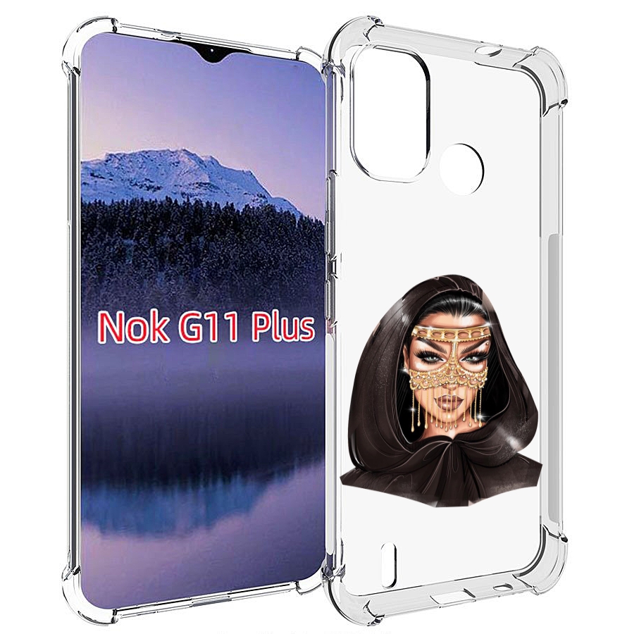 

Чехол MyPads девушка-в-золотой-маске для Nokia G11 Plus, Прозрачный, Tocco