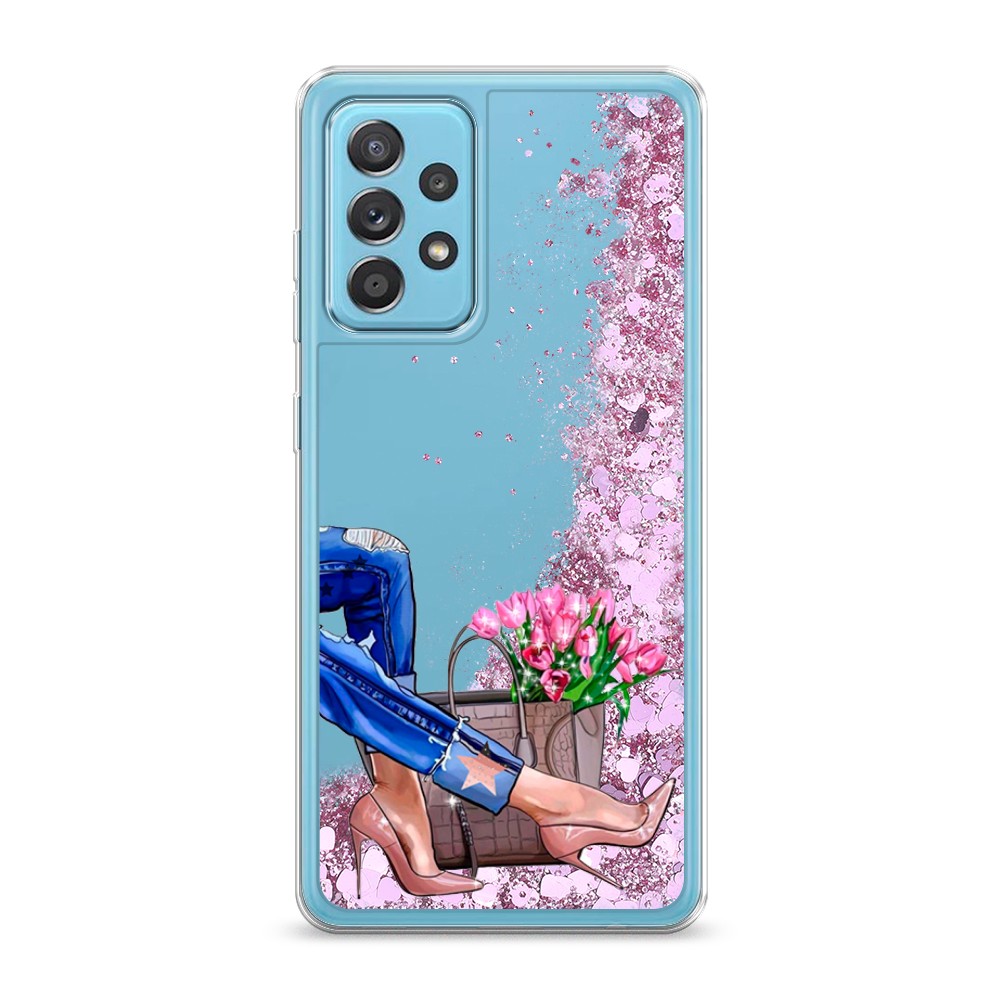 

Жидкий чехол с блестками "Каблучки" на Samsung Galaxy A52s