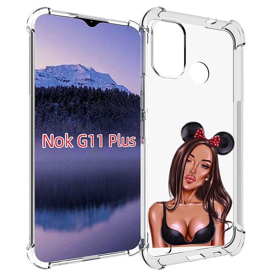 Чехол MyPads девушка-в-купальнике-с-ушками женский для Nokia G11 Plus