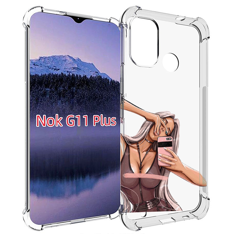 

Чехол MyPads девушка-в-прозрачной-одежде для Nokia G11 Plus, Прозрачный, Tocco