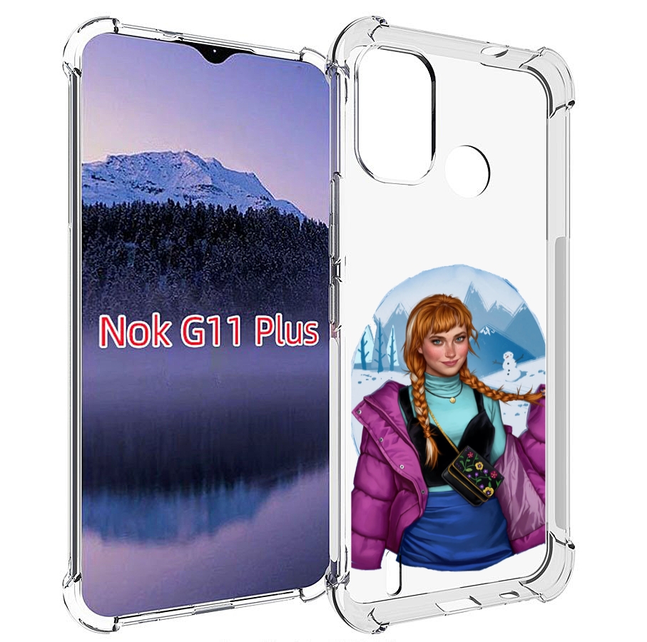 Чехол MyPads девушка-в-фиолетовой-куртке женский для Nokia G11 Plus