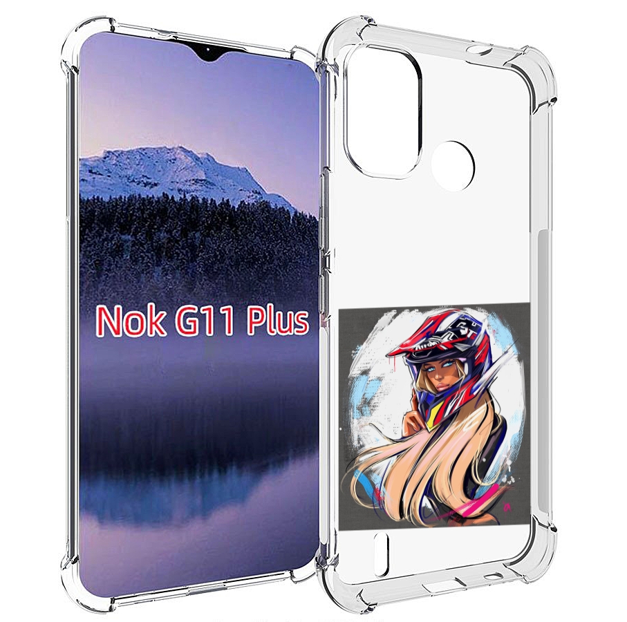 

Чехол MyPads девушка-в-шлеме для Nokia G11 Plus, Прозрачный, Tocco