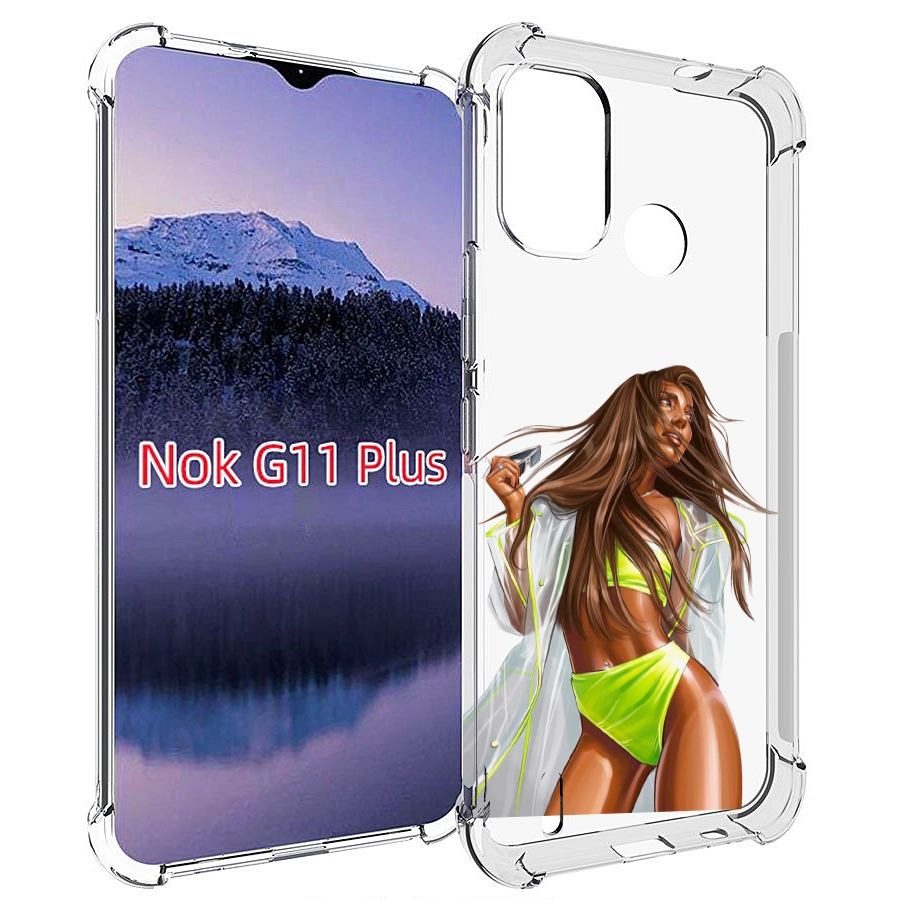 

Чехол MyPads девушка-модель-мулатка для Nokia G11 Plus, Прозрачный, Tocco