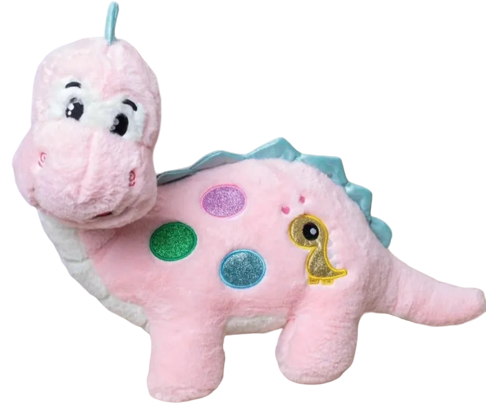Мягкая игрушка To-ma-to динозавр розовый 60 см