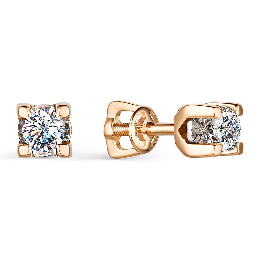 

Серьги из красного золота с бриллиантом АЛЬКОР 24000-100, 24000-100