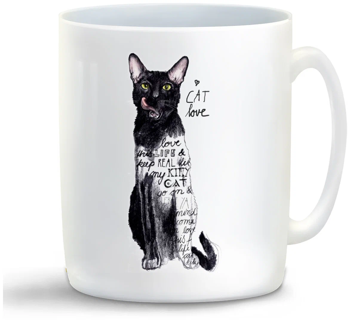 

Кружка CoolPodarok Модный принт Cat love