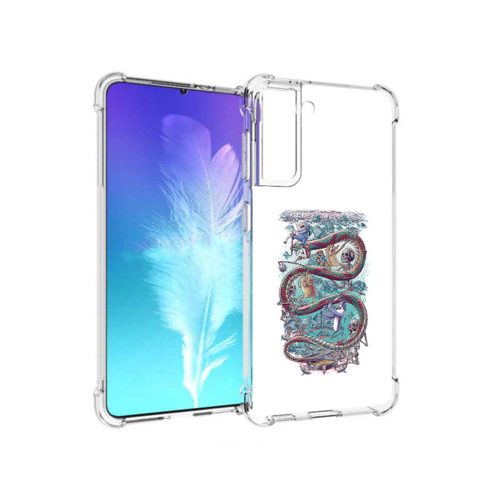 

Чехол MyPads Tocco для Samsung Galaxy S21 время приключений страшилка (PT157088.510.280), Прозрачный, Tocco