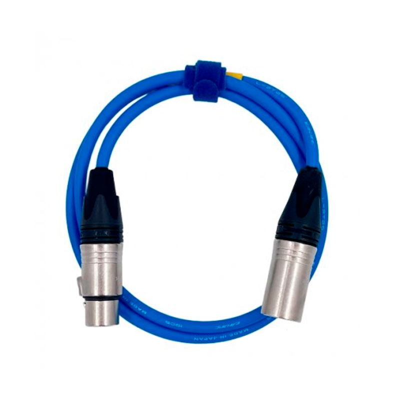 Кабель аудио 1xXLR - 1xXLR GS-PRO XLR3F-XLR3M blue 1.5m