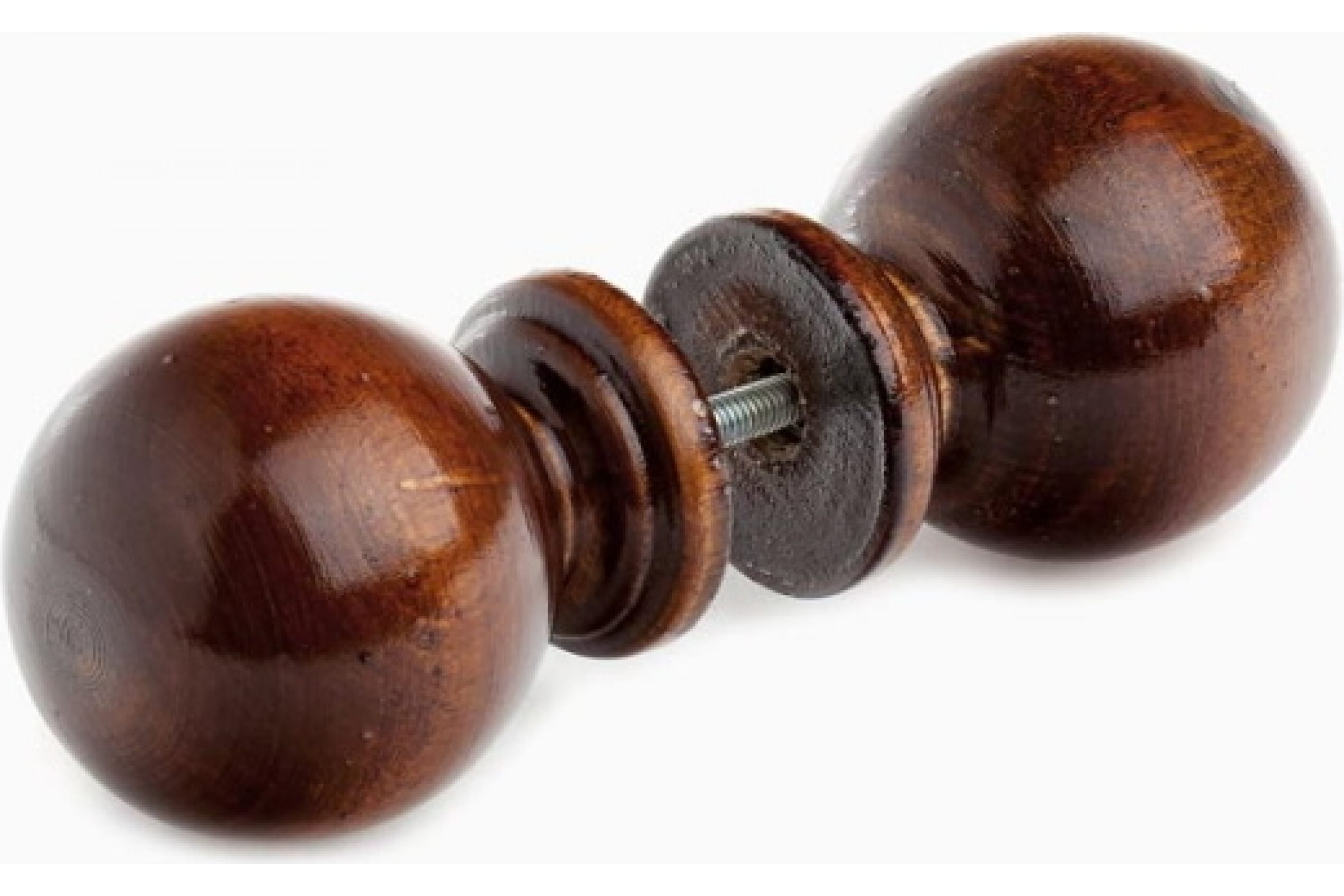 Ликон Ручка-кнопка деревянная шар, лак тёмная 6093