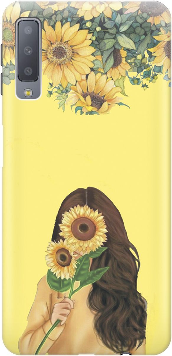 

Чехол на Samsung Galaxy A7 (2018) с принтом "Девушка и подсолнухи", Желтый;оранжевый, 4641