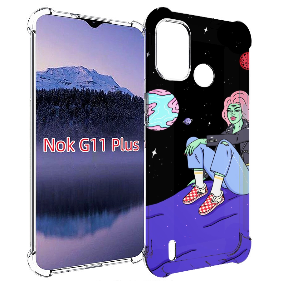 

Чехол MyPads девушка-на-луне-мультик для Nokia G11 Plus, Прозрачный, Tocco