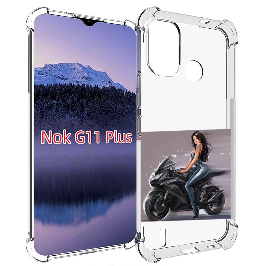 Чехол MyPads девушка-на-мотоцикле для Nokia G11 Plus