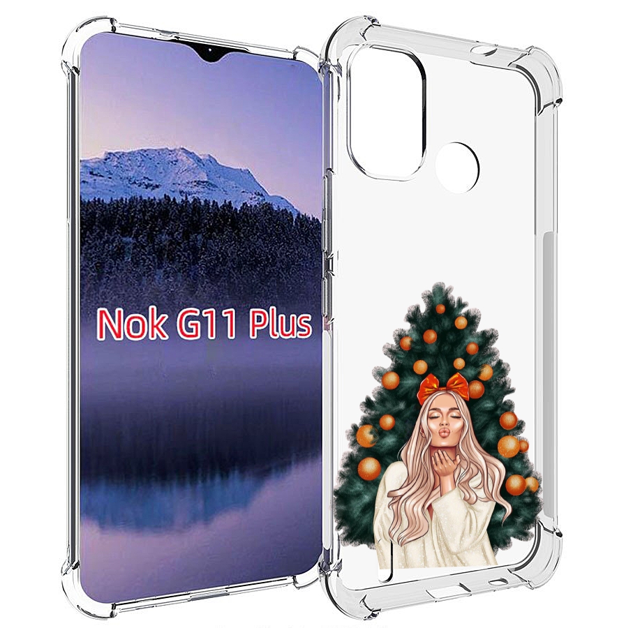 

Чехол MyPads девушка-под-елкой-с-мандаринами женский для Nokia G11 Plus, Прозрачный, Tocco