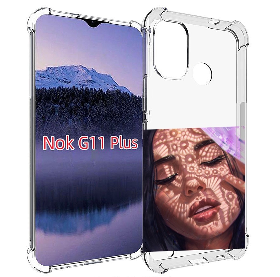 Чехол MyPads девушка-под-кружевами женский для Nokia G11 Plus
