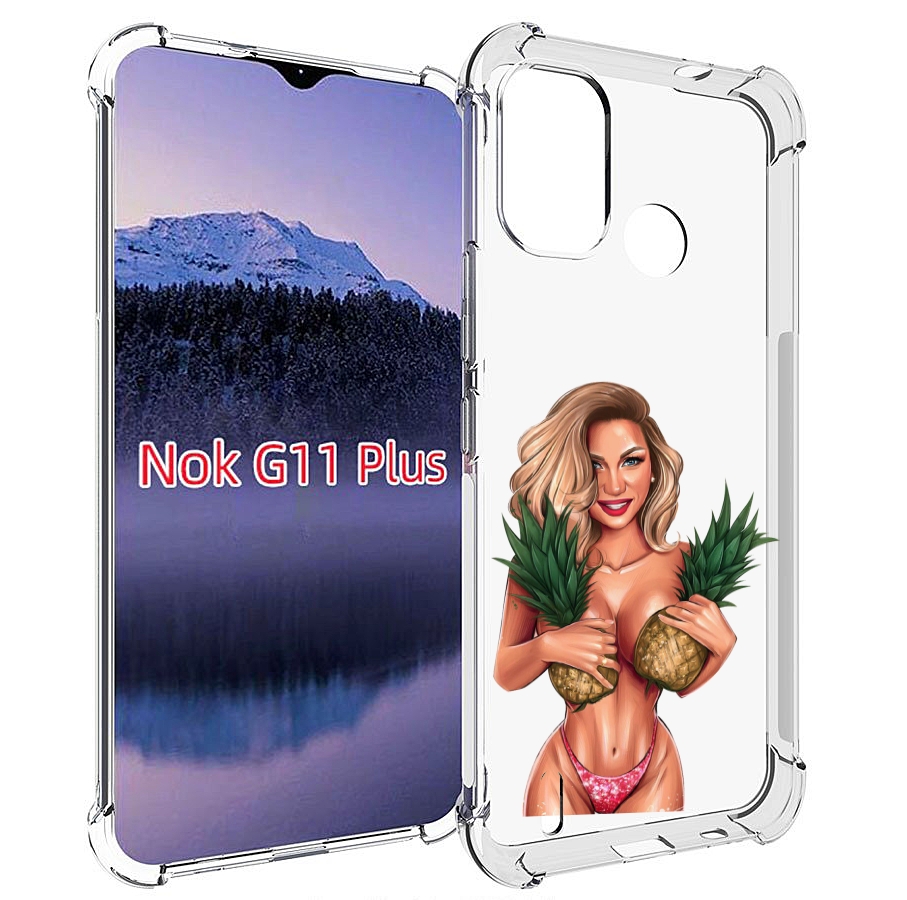 

Чехол MyPads девушка-с-ананасами женский для Nokia G11 Plus, Прозрачный, Tocco
