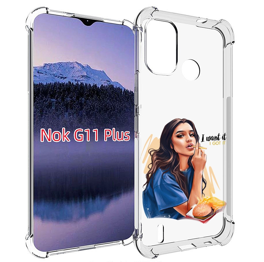 

Чехол MyPads девушка-с-едой-и-сигаретой женский для Nokia G11 Plus, Прозрачный, Tocco