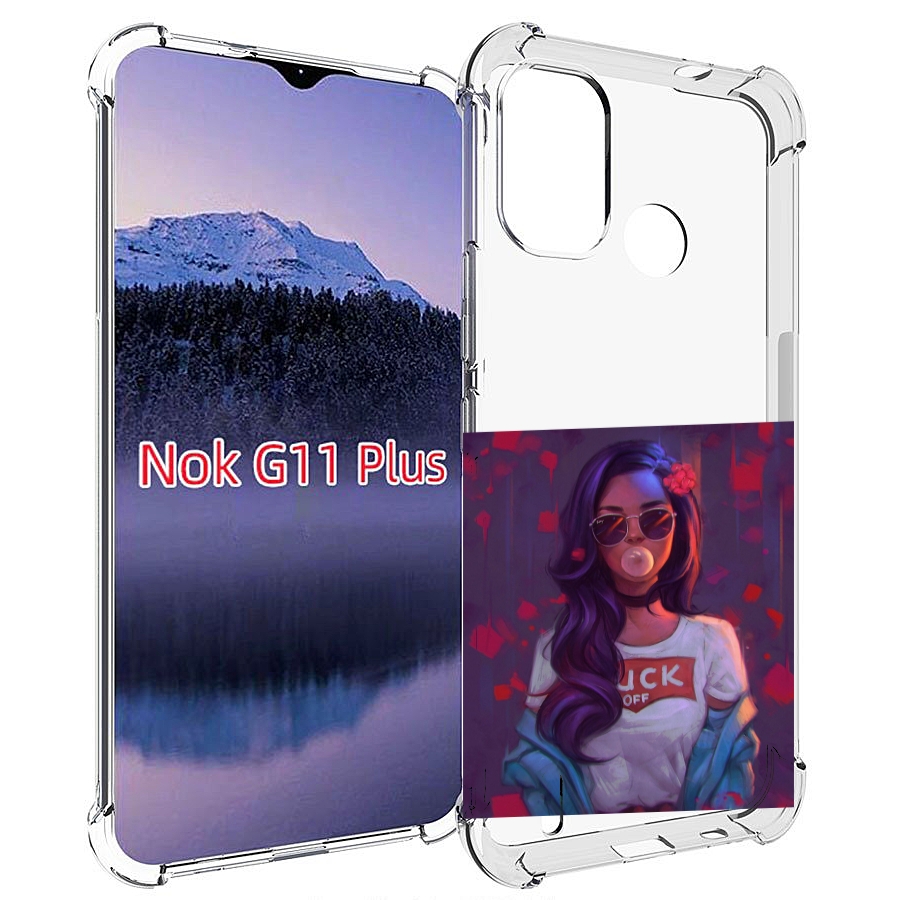 

Чехол MyPads девушка-с-жвачкой женской для Nokia G11 Plus, Прозрачный, Tocco