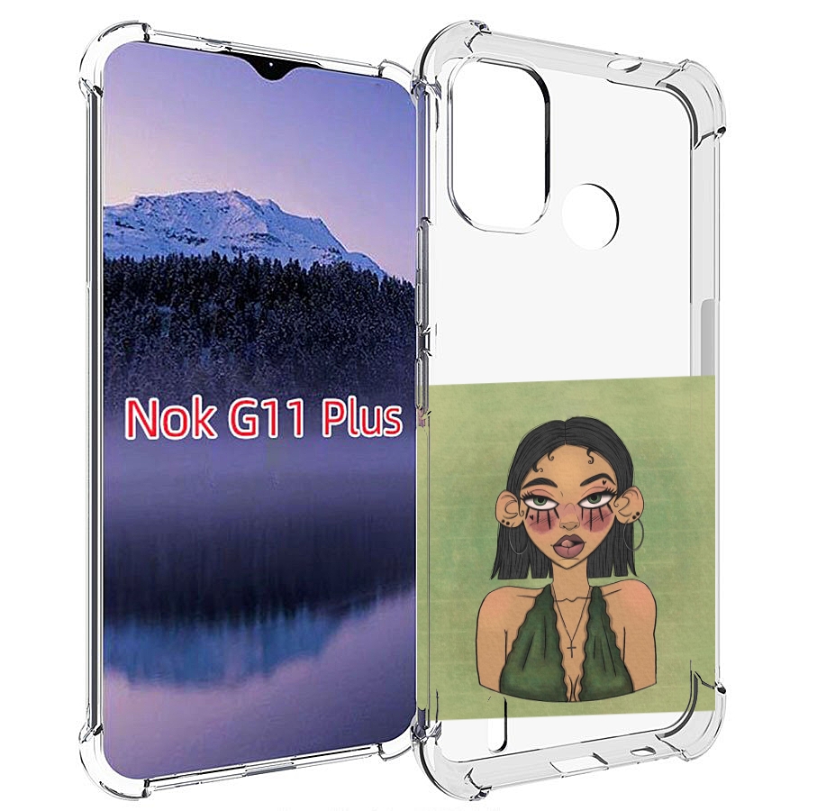 

Чехол MyPads девушка-с-каре-и-тату для Nokia G11 Plus, Прозрачный, Tocco
