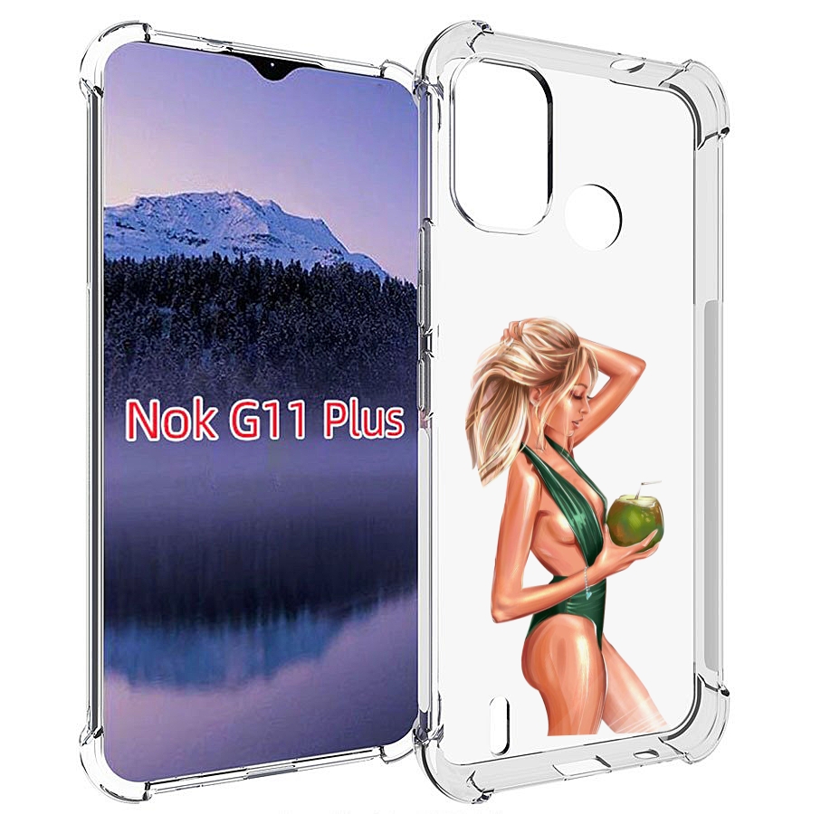 

Чехол MyPads девушка-с-кокосом-в-зеленом-купальнике женский для Nokia G11 Plus, Прозрачный, Tocco