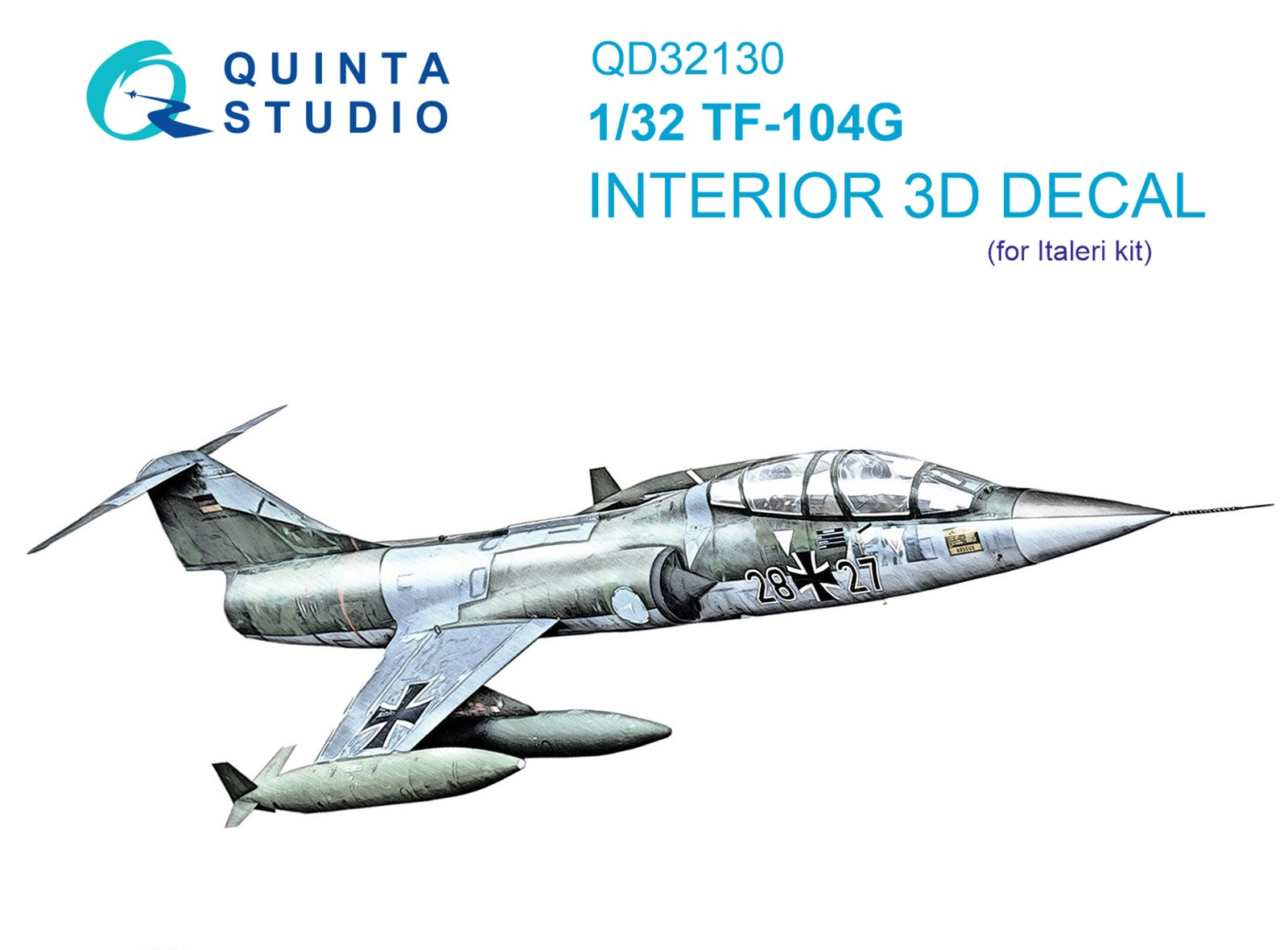 

QD32130 3D Декаль интерьера кабины TF-104G Italeri, Цветной