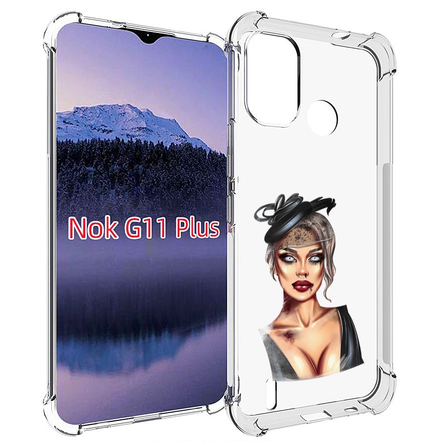 

Чехол MyPads девушка-с-линзами для Nokia G11 Plus, Прозрачный, Tocco