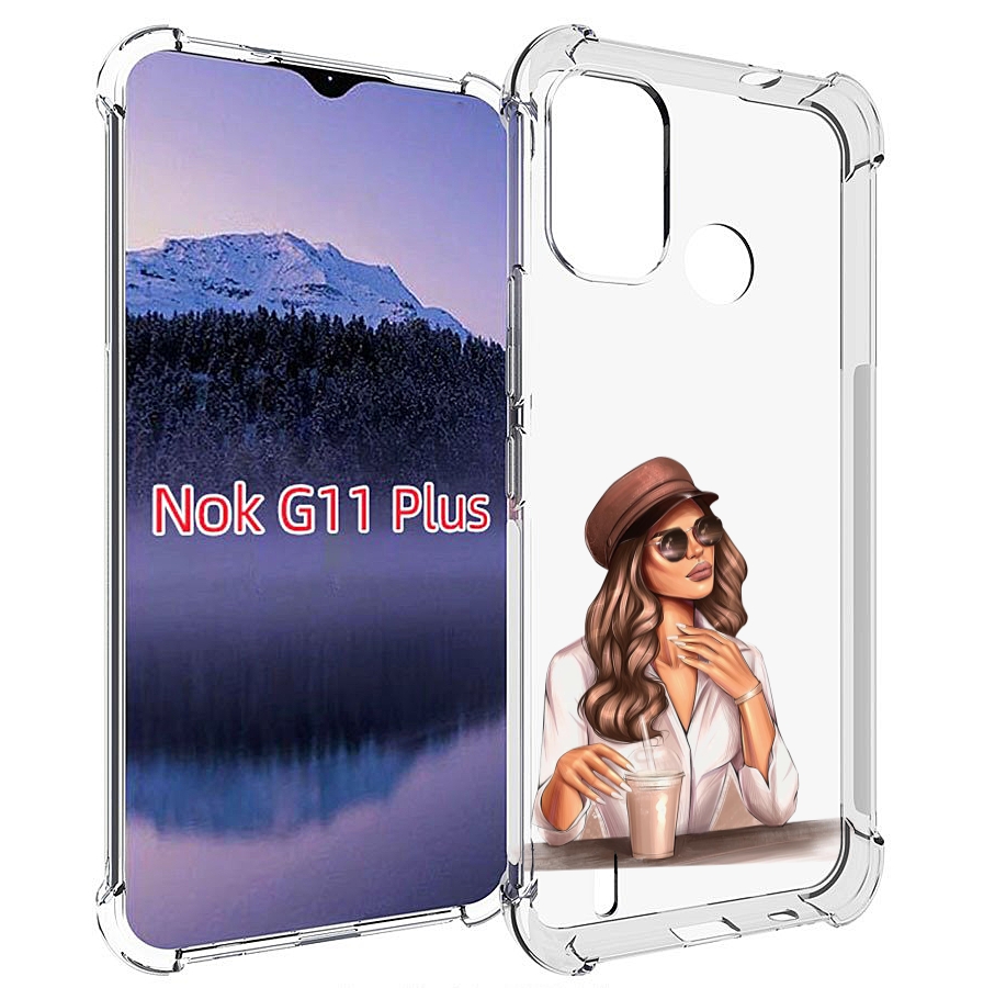 

Чехол MyPads девушка-с-милкшейком женский для Nokia G11 Plus, Прозрачный, Tocco