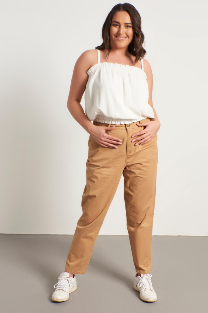 

Брюки женские My Line Moda 1189 бежевые 44 RU (товары доставляются из-за рубежа), 1189