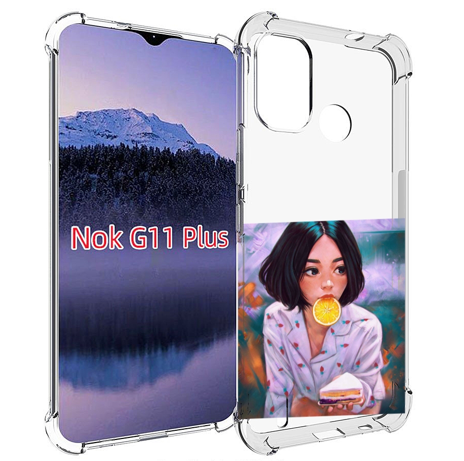 

Чехол MyPads девушка-с-чизкейком женский для Nokia G11 Plus, Прозрачный, Tocco
