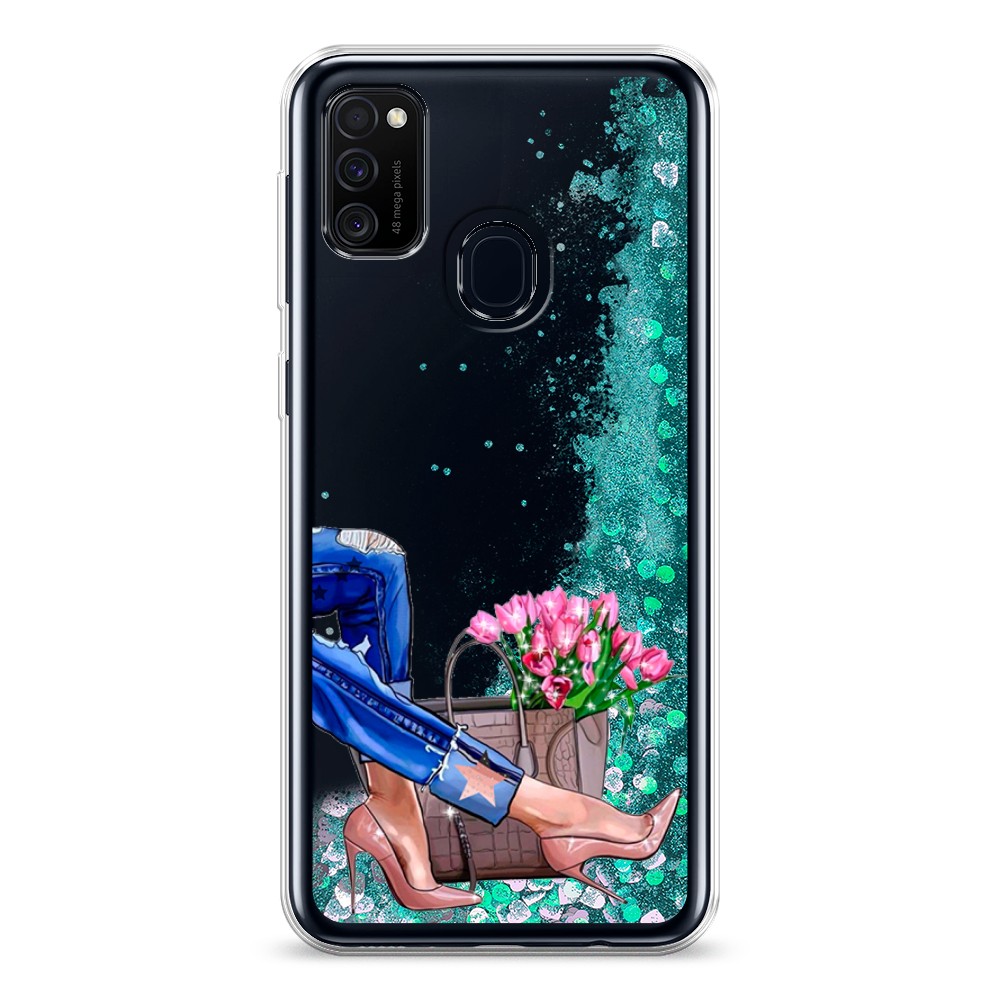 

Жидкий чехол с блестками "Каблучки" на Samsung Galaxy M30s, 29895-1