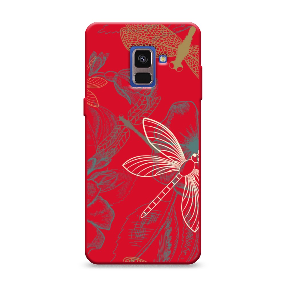 

Чехол Awog на Samsung Galaxy A8 2018 "Тени стрекоз", Разноцветный, 25453-1