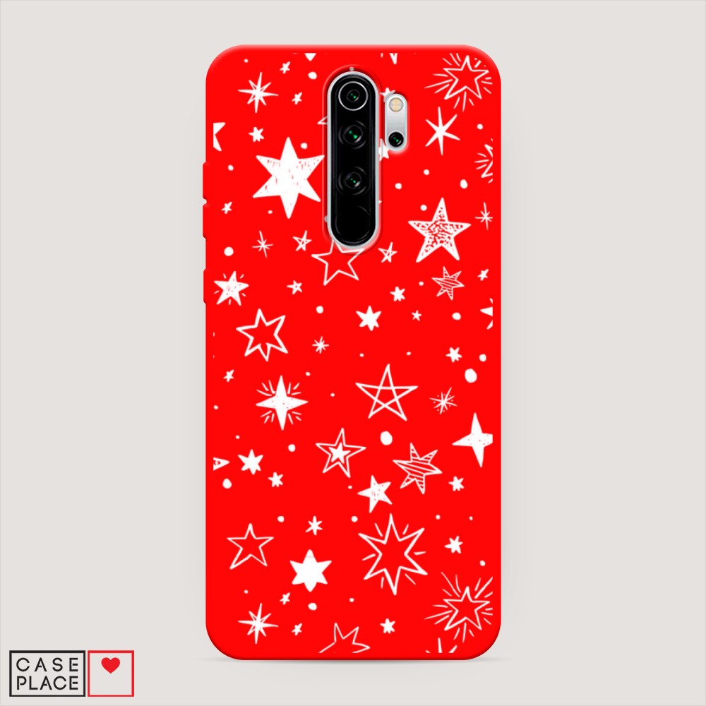 фото Матовый силиконовый чехол "звездочки графика белая" на xiaomi redmi note 8 pro awog