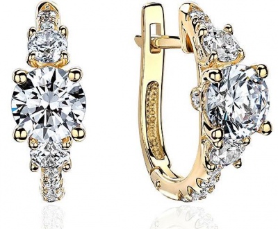 

Серьги из желтого золота Эстет 01С1313715, фианит, 01С1313715