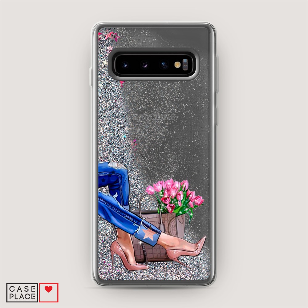 

Жидкий чехол с блестками "Каблучки" на Samsung Galaxy S10, 27091-1