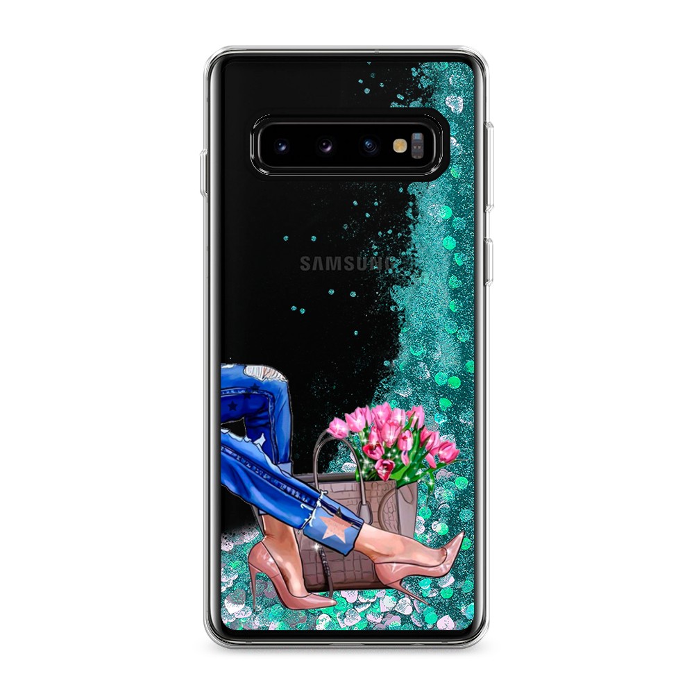 

Жидкий чехол с блестками "Каблучки" на Samsung Galaxy S10, 27095-1