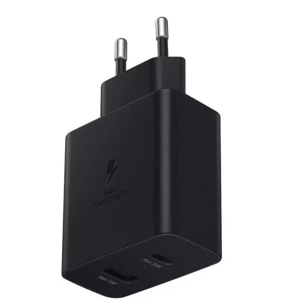 Сетевое зарядное устройство Samsung EP-TA220NBEGRU 1x USB Type A, 1xUSB Type-C 5 А черный