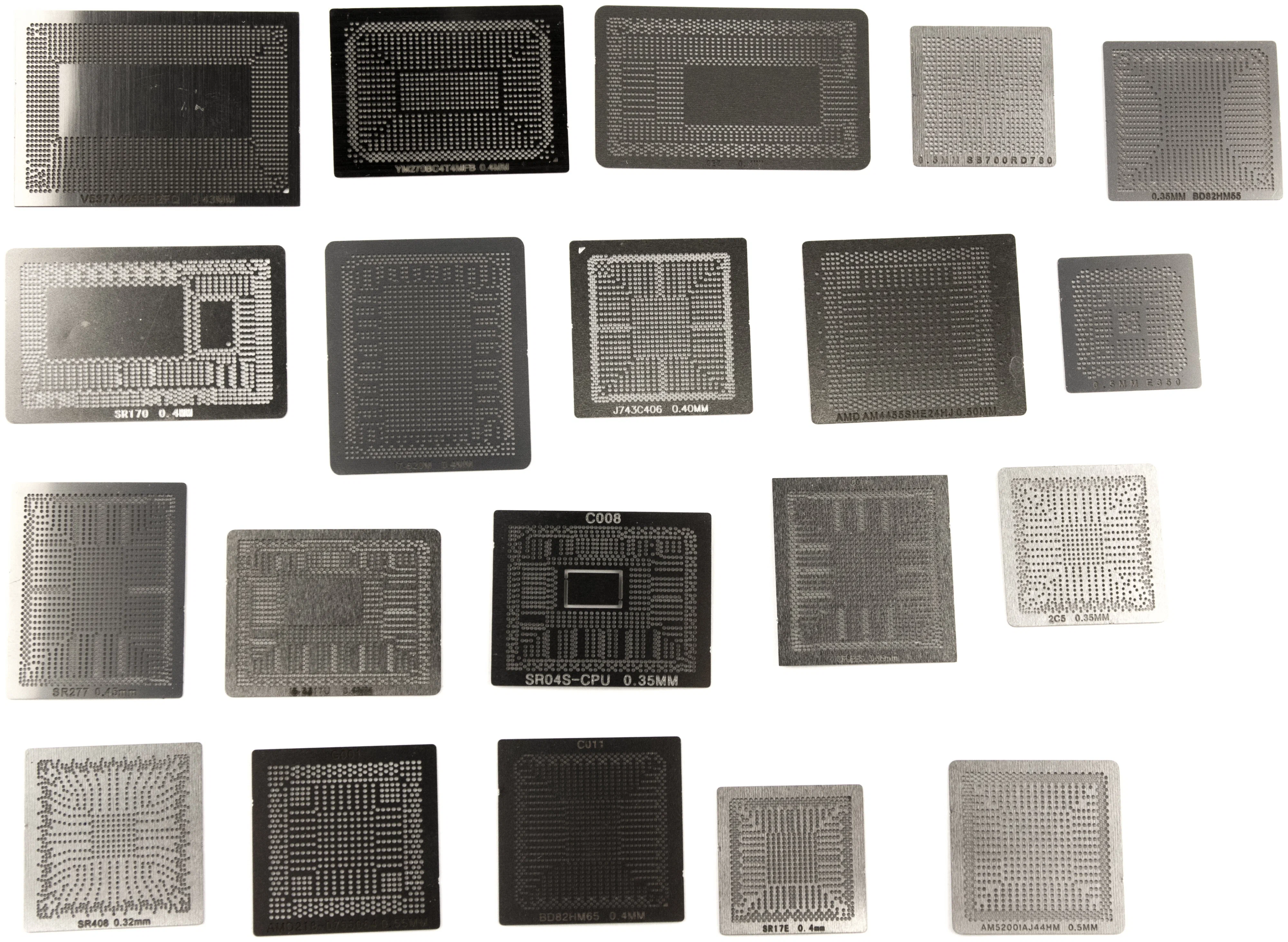 

Набор трафаретов для реболлинга CPU HUB 25 шт.