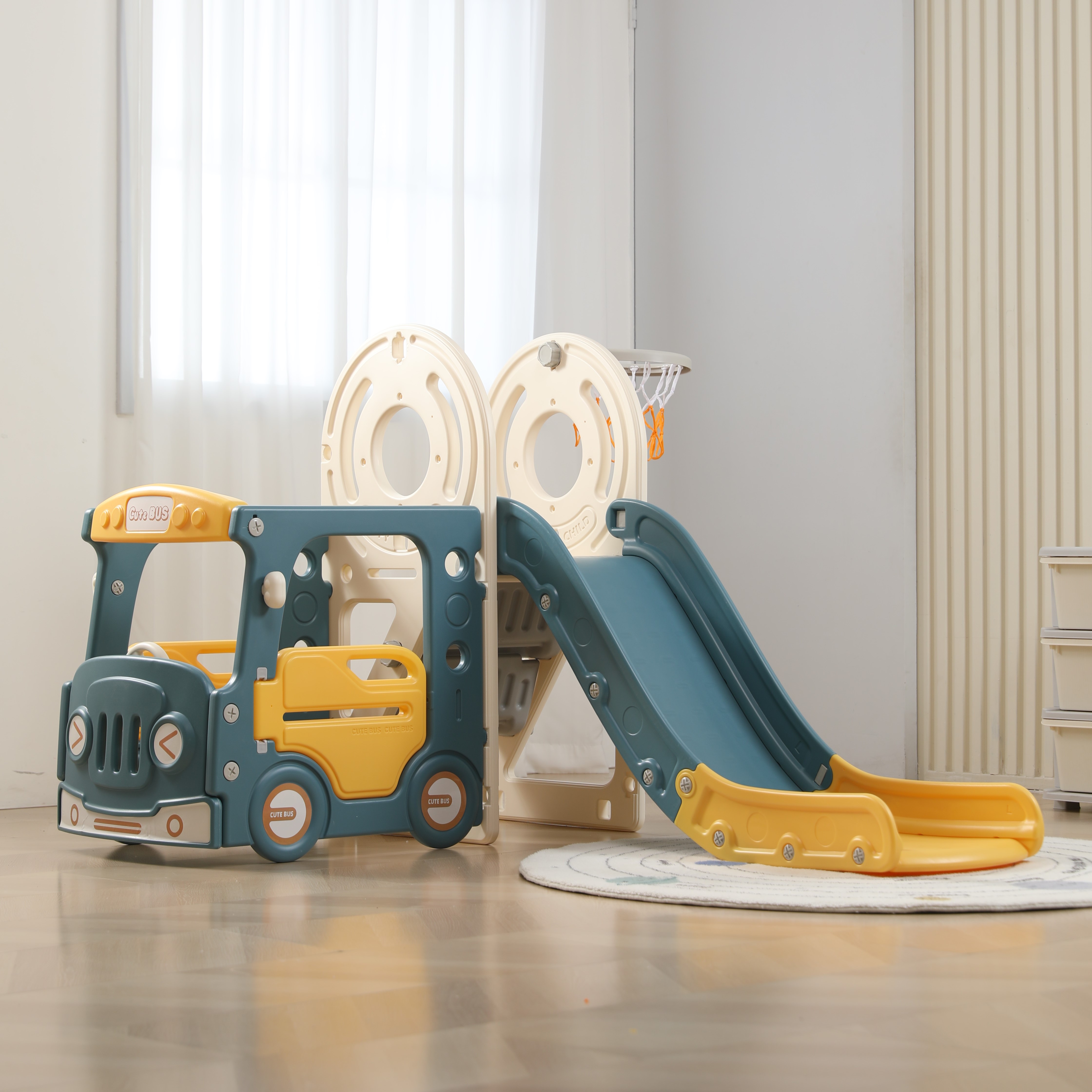 

Игровой комплекс для детей с горкой UNIX Kids Bus 171 см Yellow для дома и улицы