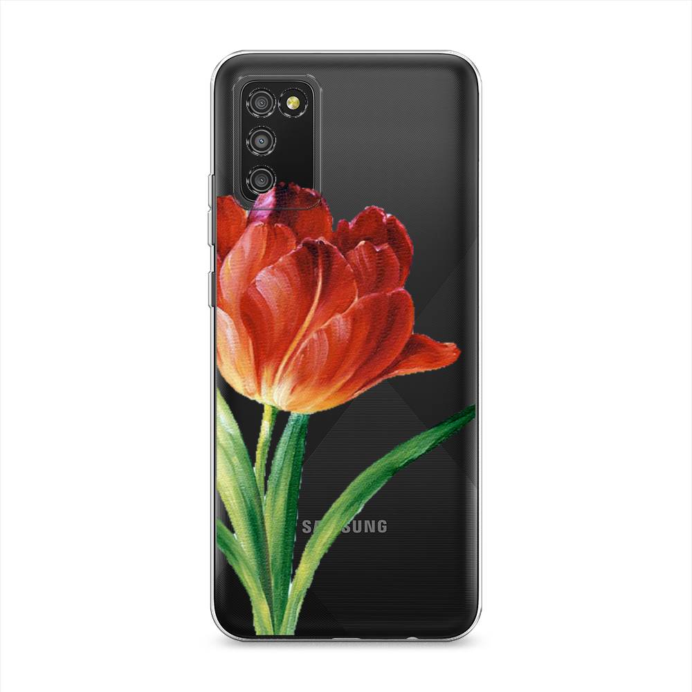 

Чехол Awog на Samsung Galaxy A02s / Самсунг A02s "Красный тюльпан", Оранжевый;зеленый, 2102350-8