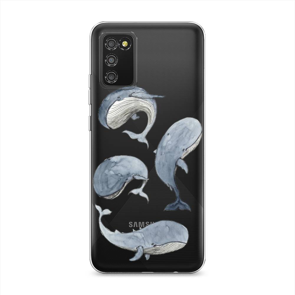 

Чехол Awog на Samsung Galaxy A02s / Самсунг A02s "Киты", Белый;прозрачный;голубой, 2102350-1