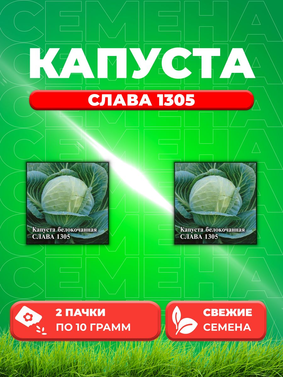 

Семена капуста белокочанная Слава 1305 Гавриш 1026996740-2 2 уп.