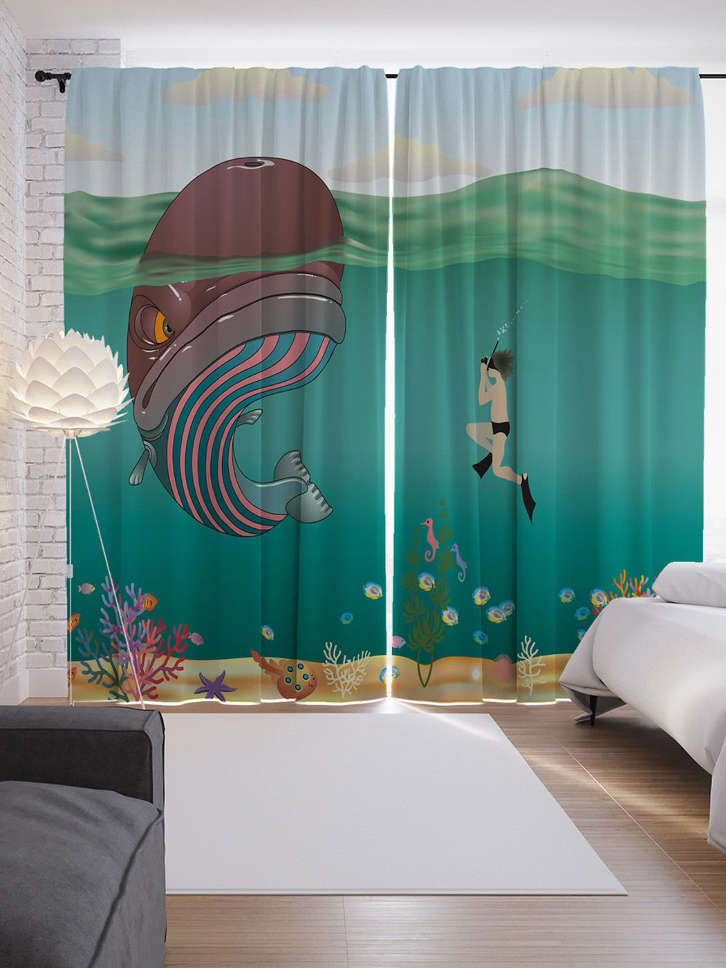 

Шторы с фотопечатью JoyArty «Морская встреча» из сатена, 290х265 см, Шторы с фотопечатью «Морская встреча» из сатена, 290х265 см