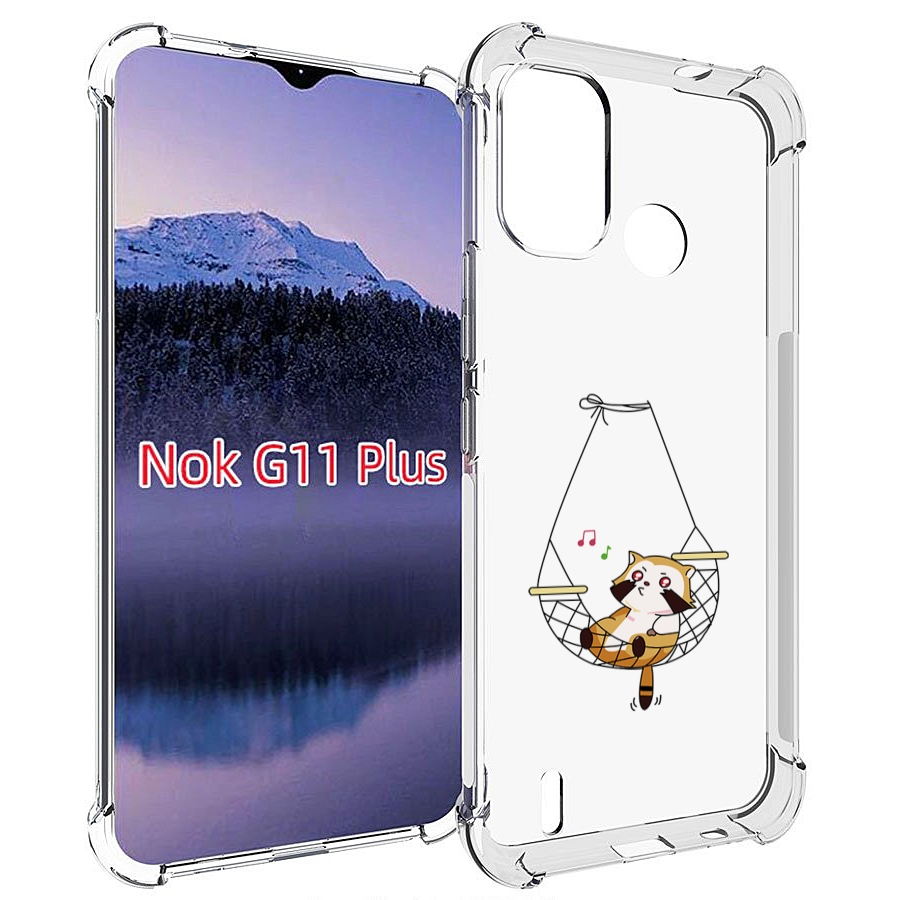

Чехол MyPads енот-на-гамаке для Nokia G11 Plus, Прозрачный, Tocco