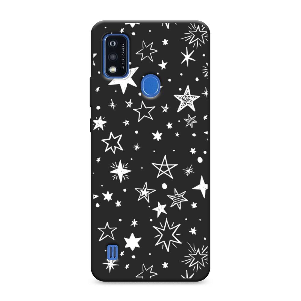 

Чехол Awog на ZTE Blade A51 / ЗТЕ Блэйд A51 "Звездочки графика белая", Разноцветный, 134552-1