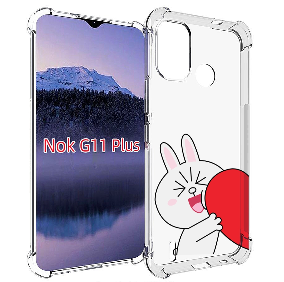 

Чехол MyPads зайчик-с-полуседрцем для Nokia G11 Plus, Прозрачный, Tocco