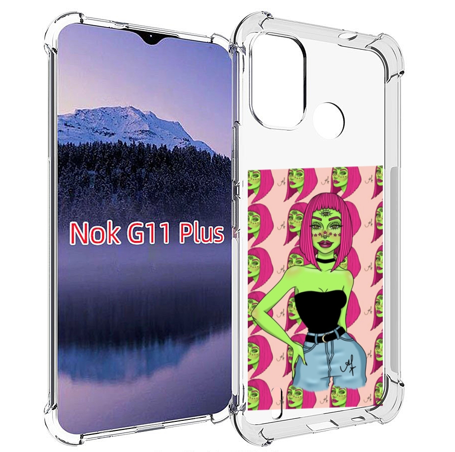 

Чехол MyPads зеленая-девушка-с-глазом женский для Nokia G11 Plus, Прозрачный, Tocco
