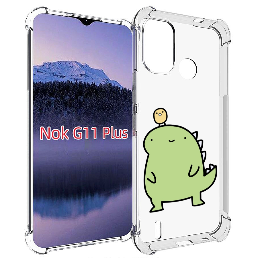 

Чехол MyPads зеленый-динозаврик детский для Nokia G11 Plus, Прозрачный, Tocco