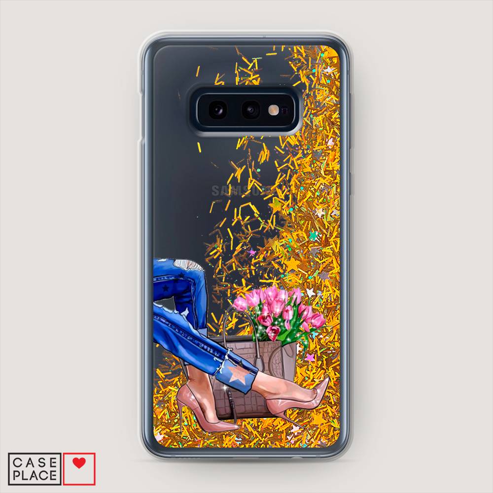 

Жидкий чехол с блестками "Каблучки" на Samsung Galaxy S10E, 27290-1